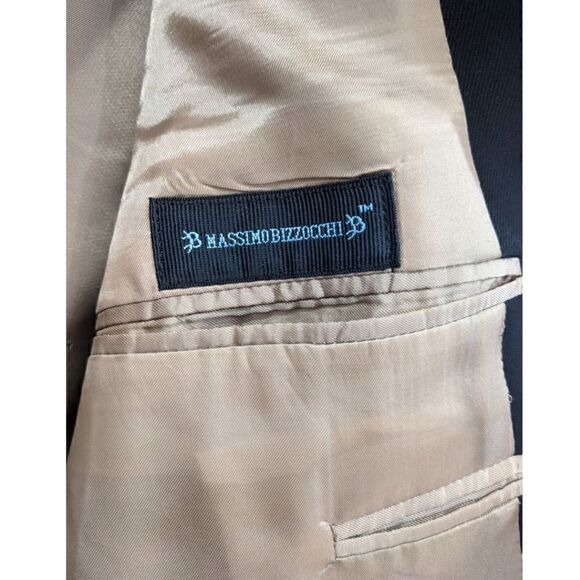 Massimo Bizzocchi Handmade Men's Three Button Black Blazer Size 44R - Picture 12 of 12